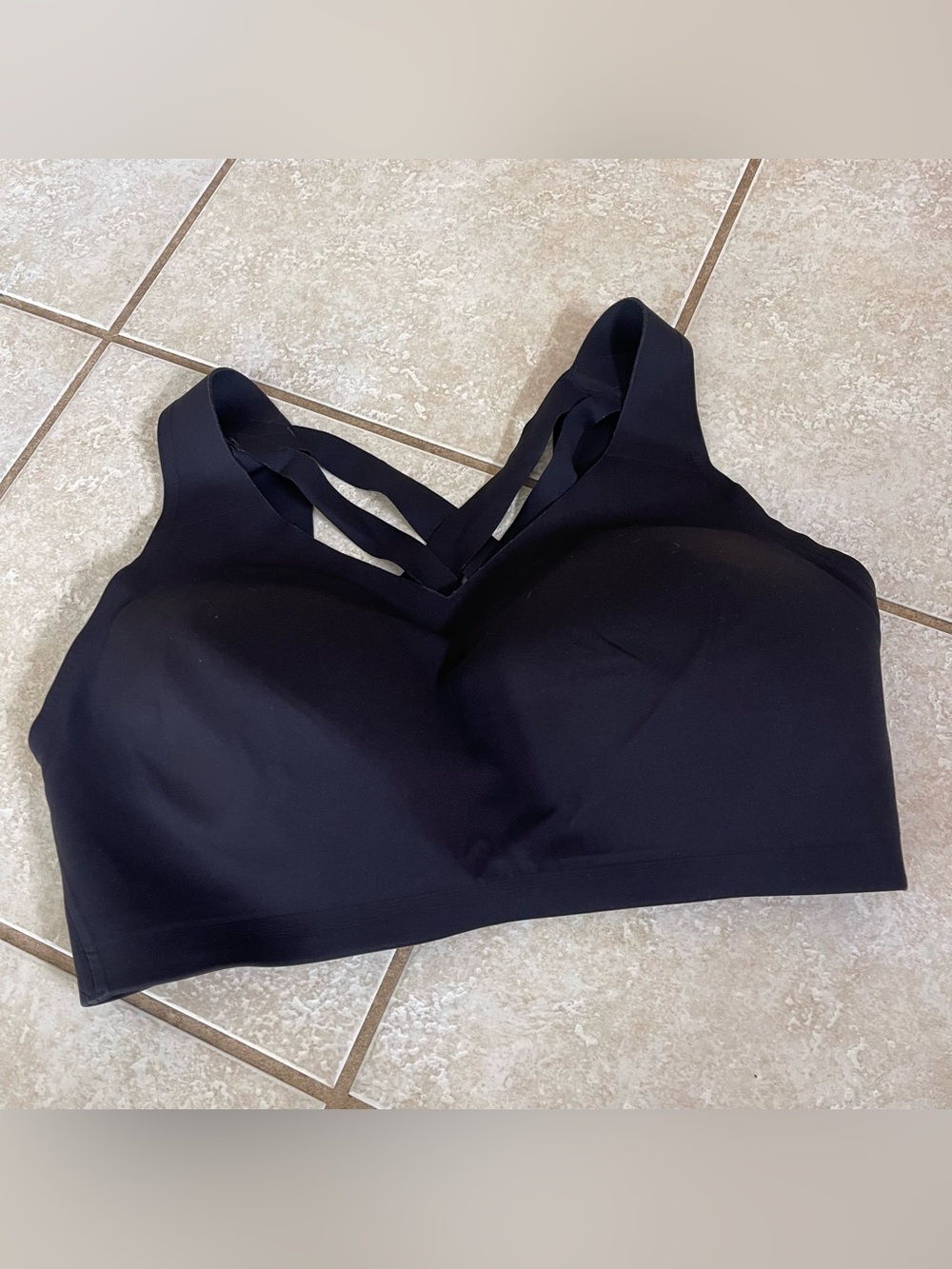 Lululemon Enlite Bra Weave Back Women 36DD Black High Support Sports Run